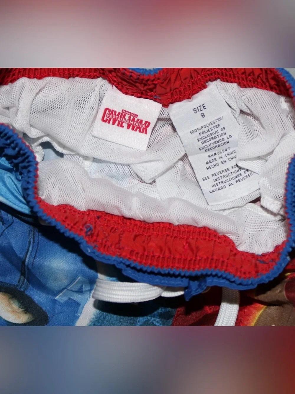 Boy's Marvel Captain America Civil War Swim Trunks - Size 8